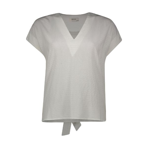 تاپ یقه هفت بنددار راه راه