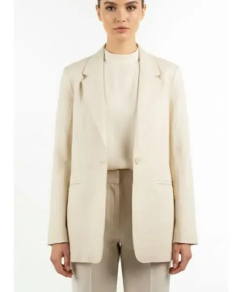 کت لینن تک دکمه